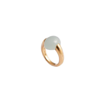 Bague Luna Pomellato en or jaune et quartz vert - Castafiore