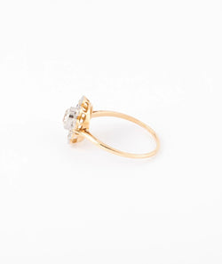 Bague marguerite ancienne en or et diamant - Castafiore