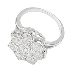 Bague Marguerite diamants en or blanc - Castafiore