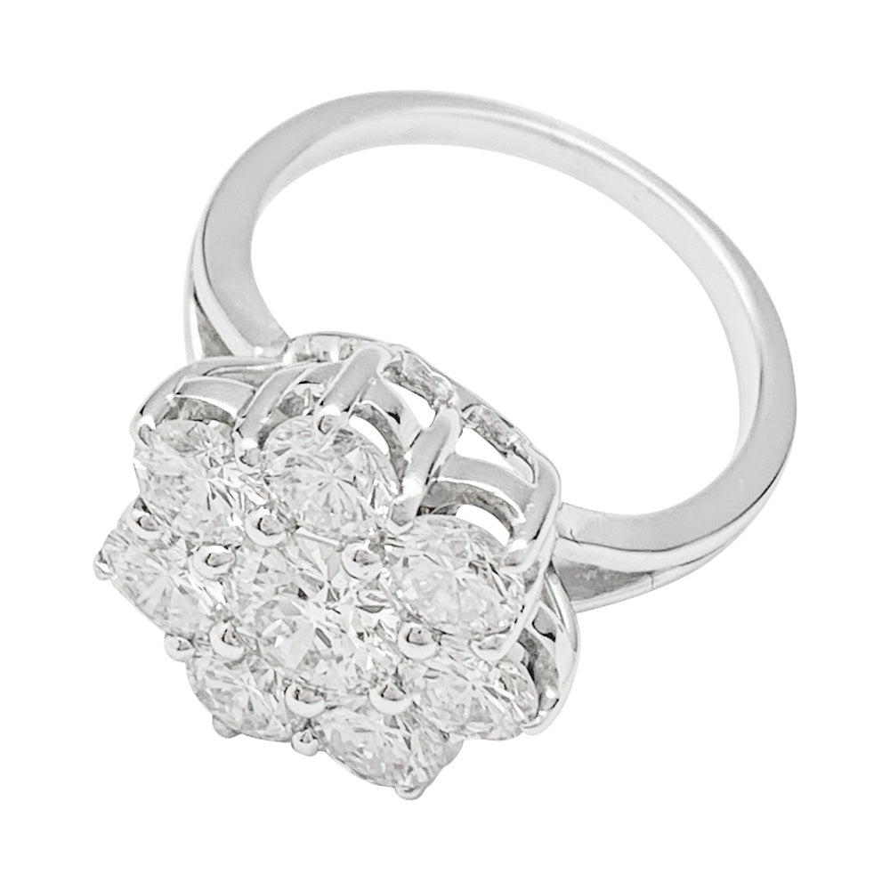 Bague Marguerite diamants en or blanc - Castafiore