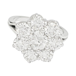 Bague Marguerite diamants en or blanc - Castafiore