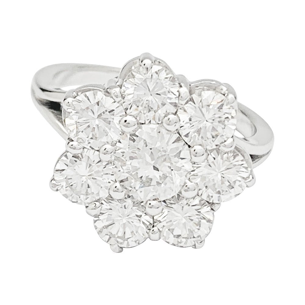 Bague Marguerite diamants en or blanc - Castafiore
