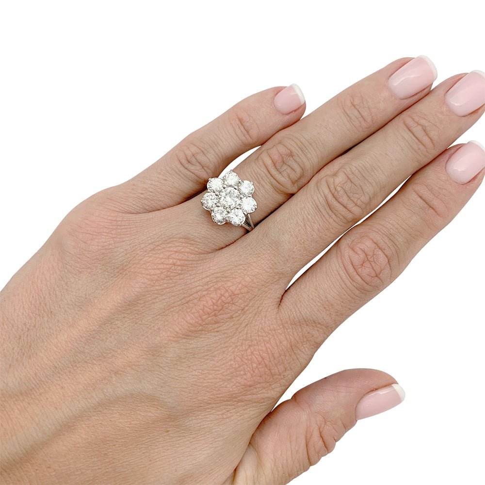 Bague Marguerite diamants en or blanc - Castafiore