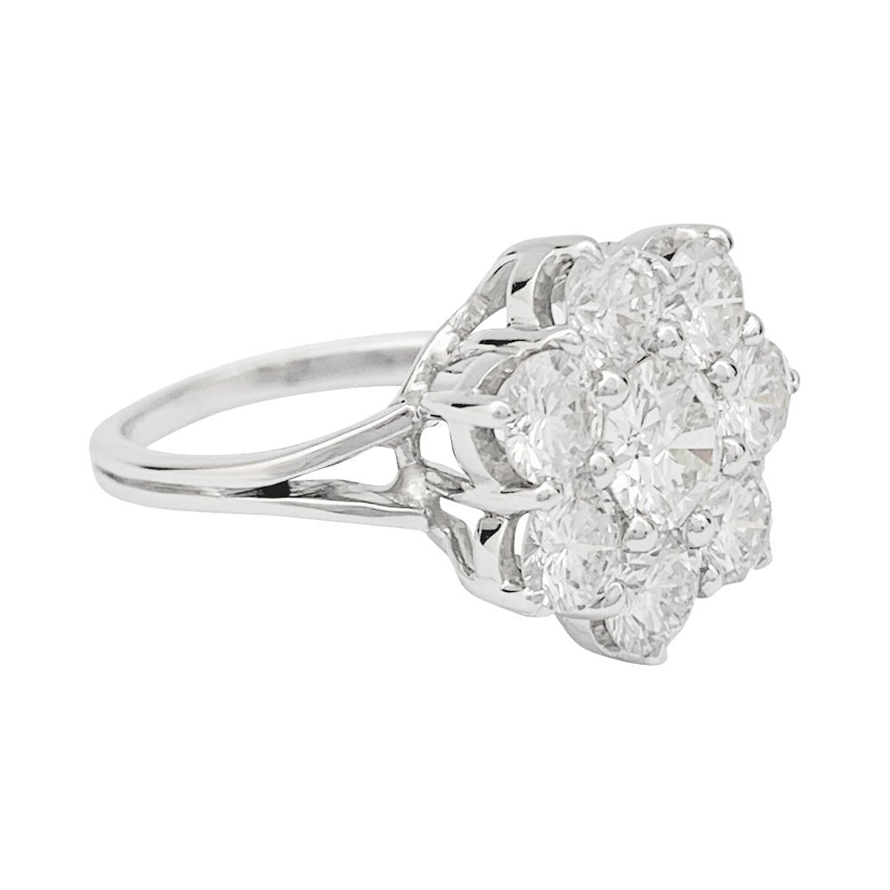 Bague Marguerite diamants en or blanc - Castafiore