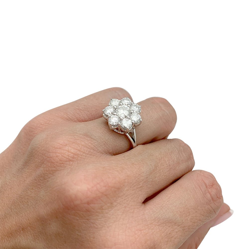 Bague Marguerite diamants en or blanc - Castafiore