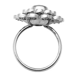 Bague marguerite en or blanc, diamants - Castafiore