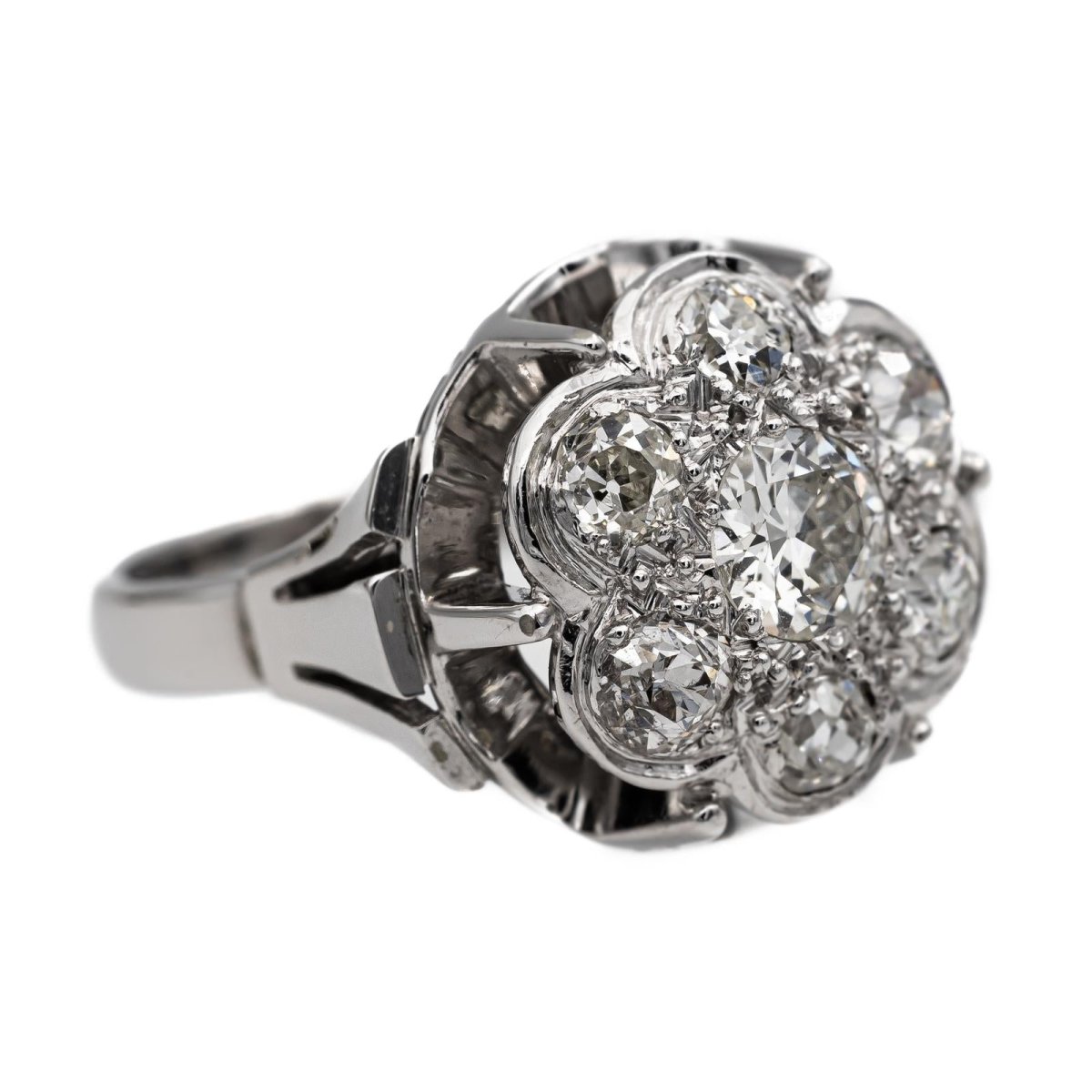 Bague Marguerite en or blanc et diamant - Castafiore