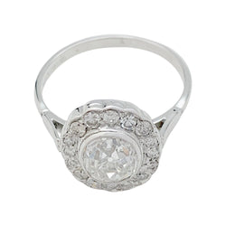 Bague marguerite en or blanc et diamants - Castafiore