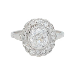 Bague marguerite en or blanc et diamants - Castafiore