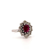 Bague Marguerite en or blanc et en rubis et diamants - Castafiore