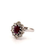 Bague Marguerite en or blanc et en rubis et diamants - Castafiore