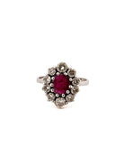 Bague Marguerite en or blanc et en rubis et diamants - Castafiore