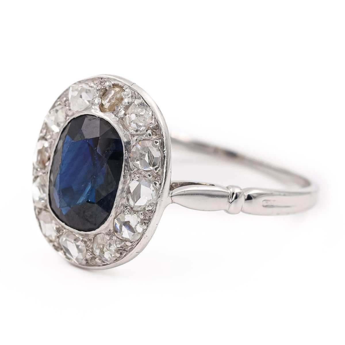 Bague Marguerite en or blanc et saphir - Castafiore