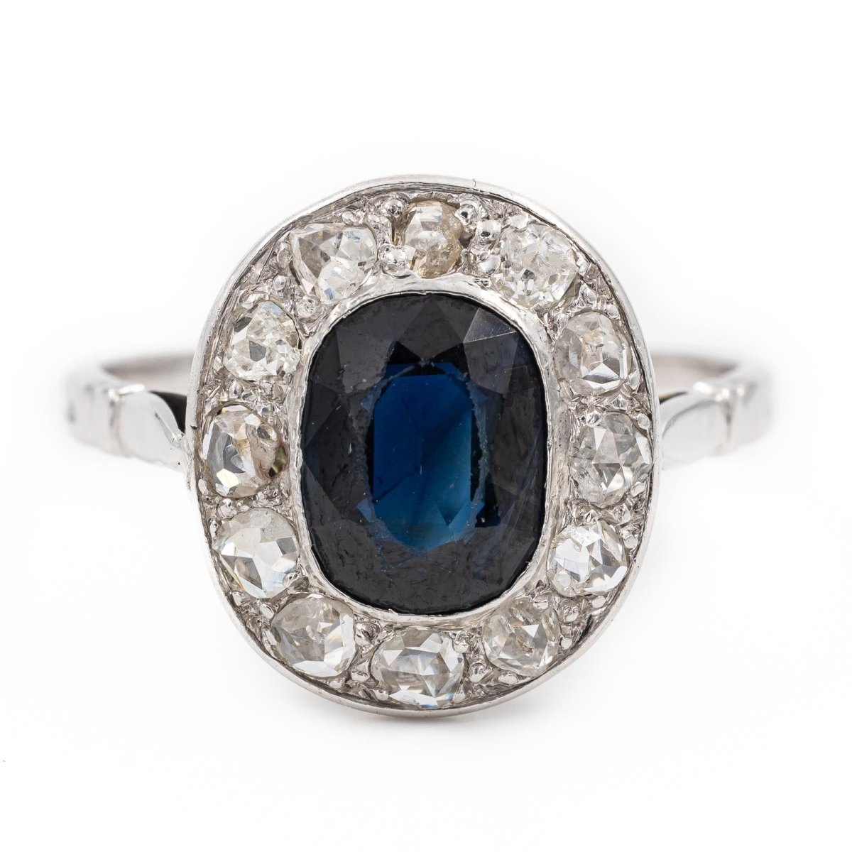 Bague Marguerite en or blanc et saphir - Castafiore