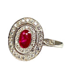 Bague Marguerite en or blanc rubis et diamants - Castafiore