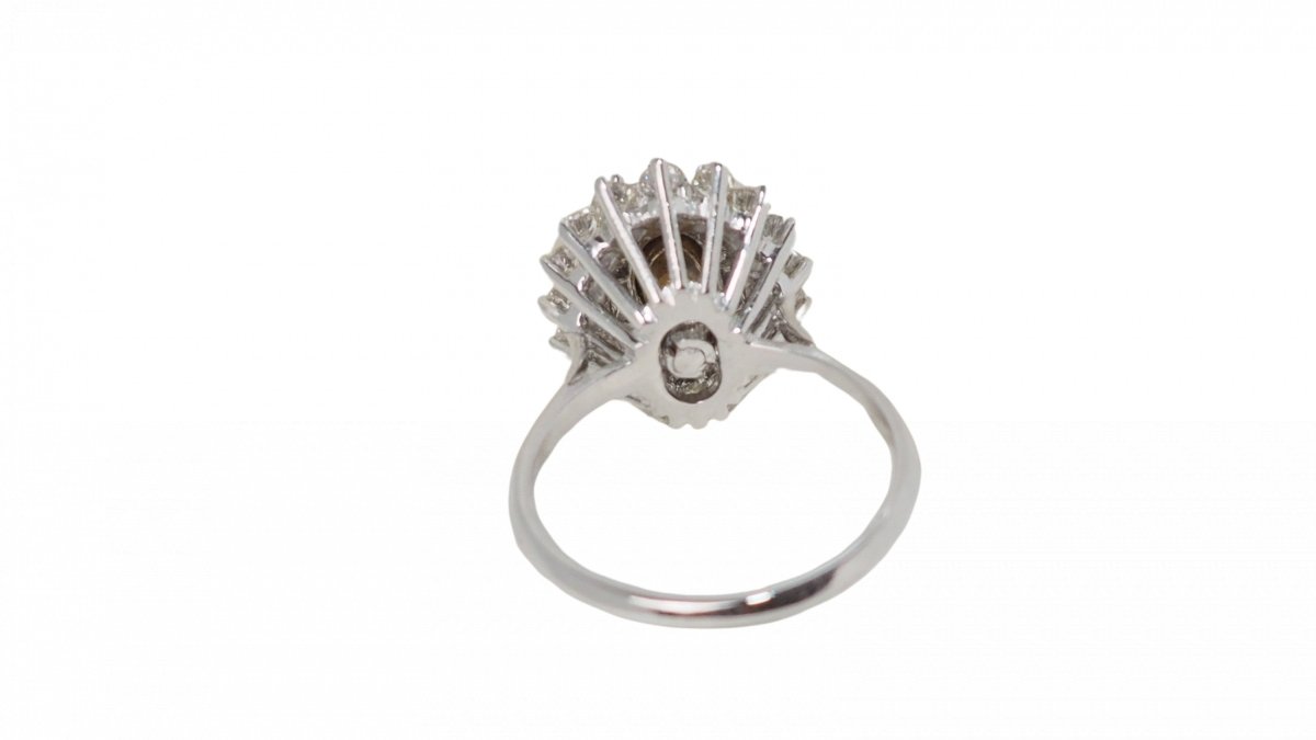 Bague Marguerite en or blanc, rubis et diamants - Castafiore