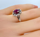 Bague Marguerite en or blanc rubis et diamants - Castafiore