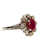 Bague Marguerite en or blanc rubis et diamants - Castafiore