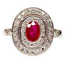 Bague Marguerite en or blanc rubis et diamants - Castafiore