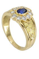 Bague Marguerite En Or Jaune Et En Saphir - Diamants - Castafiore