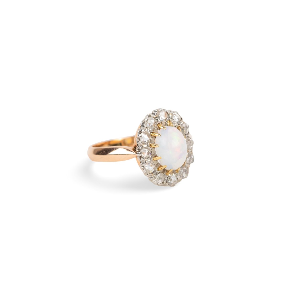 Bague Marguerite en or jaune, opale et diamants - Castafiore