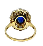 Bague Marguerite en or jaune, saphir et diamants - Castafiore