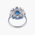 Bague marguerite or blanc 18 carats en saphirs et diamants - Castafiore