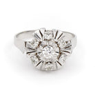 Bague Marguerite Or blanc Diamant - Castafiore