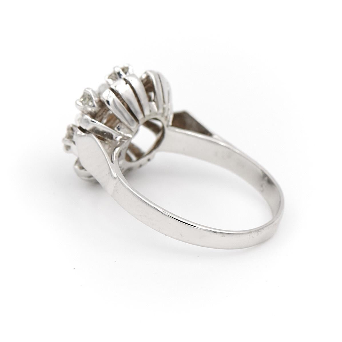 Bague Marguerite Or blanc Diamant - Castafiore