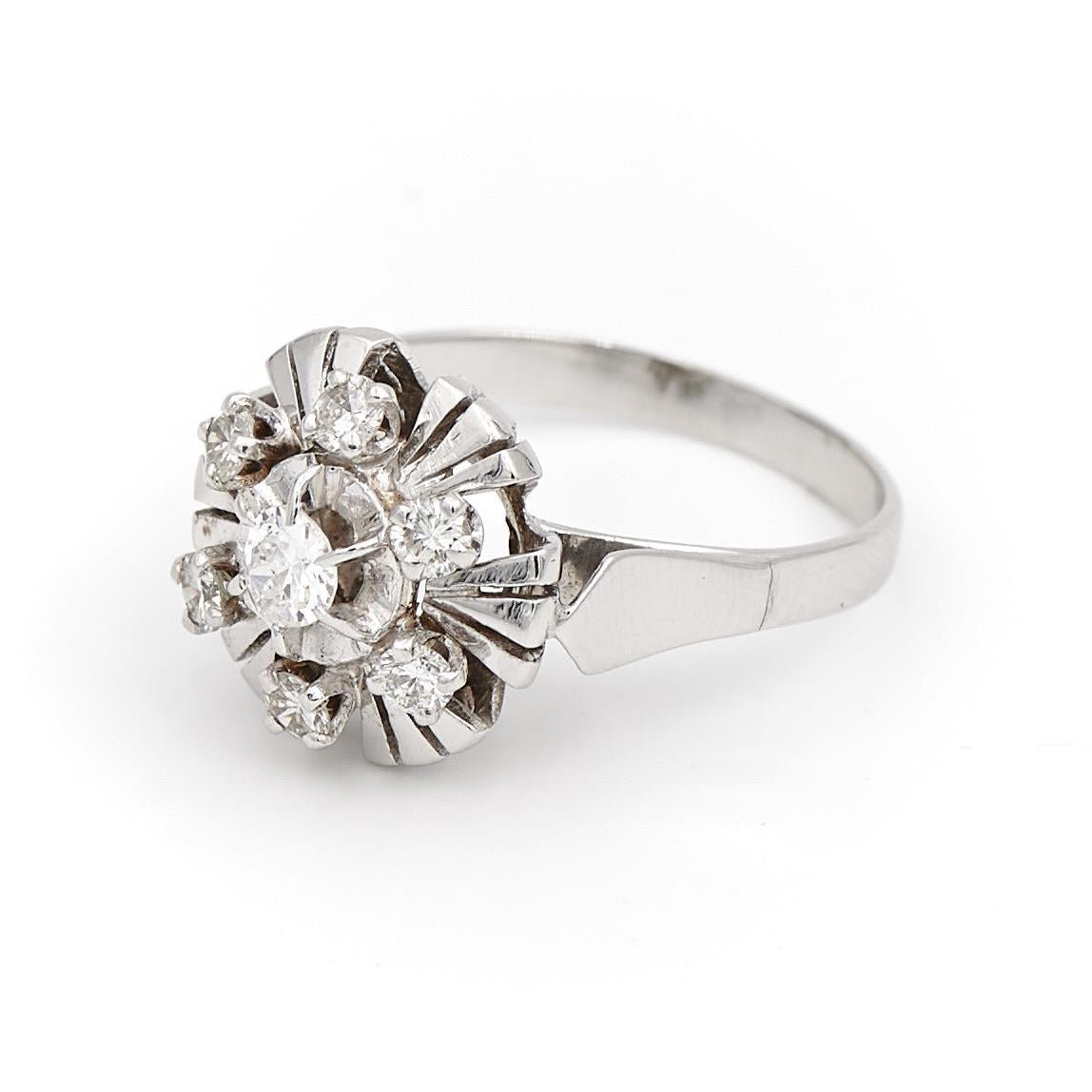 Bague Marguerite Or blanc Diamant - Castafiore