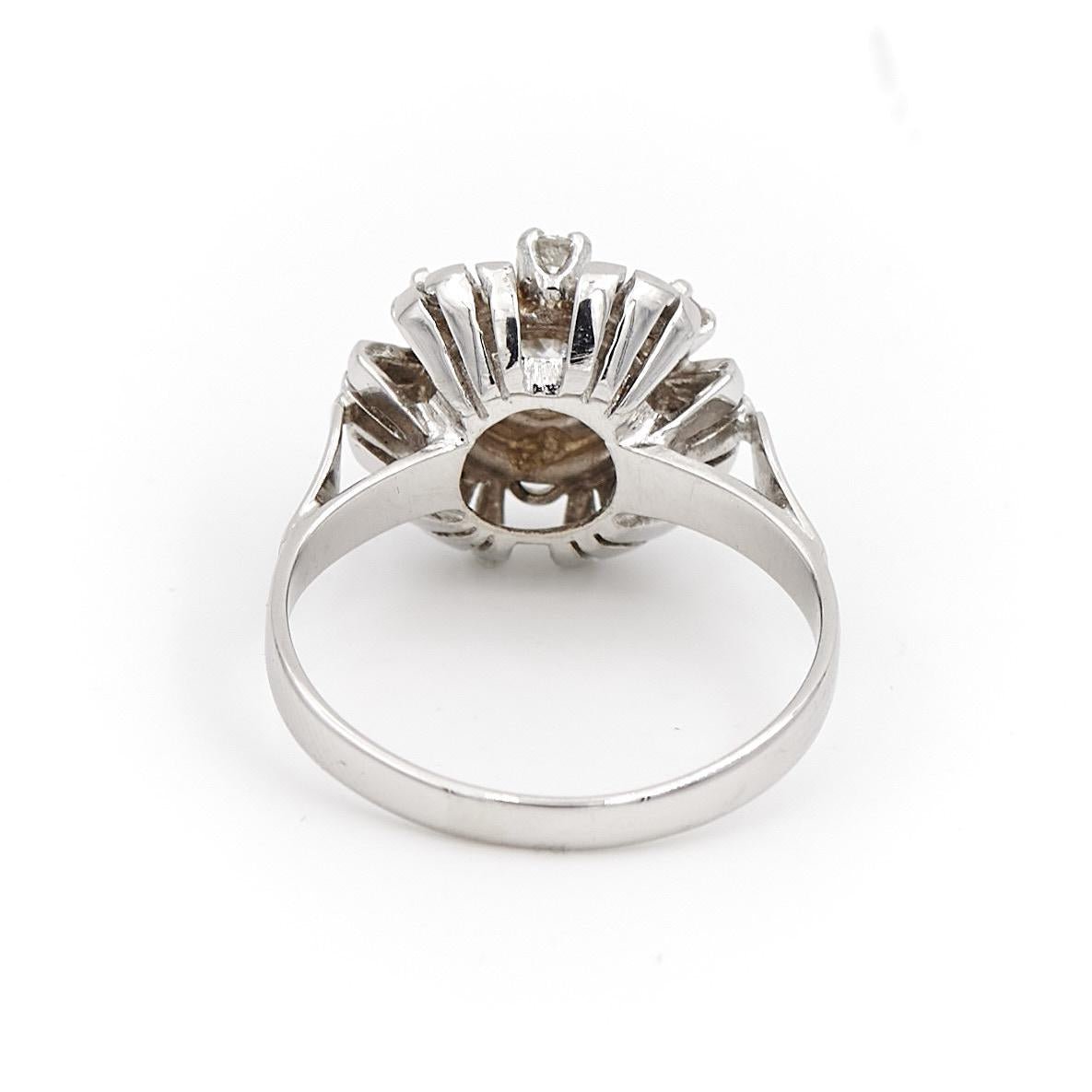 Bague Marguerite Or blanc Diamant - Castafiore