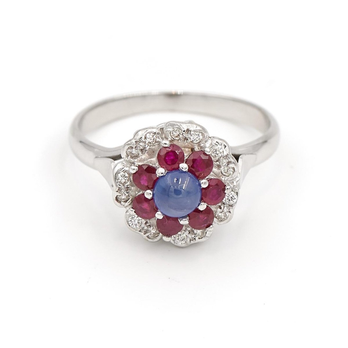 Bague Marguerite Or blanc Saphir - Castafiore