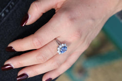 Bague Marguerite Or blanc Saphir - Castafiore