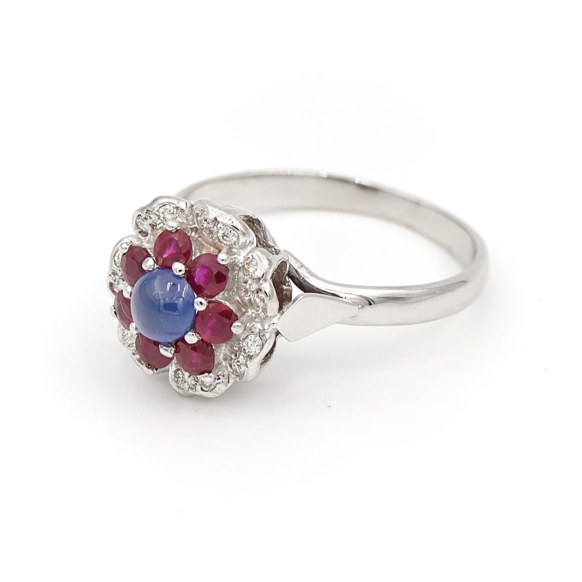 Bague Marguerite Or blanc Saphir - Castafiore