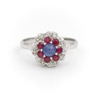 Bague Marguerite Or blanc Saphir - Castafiore