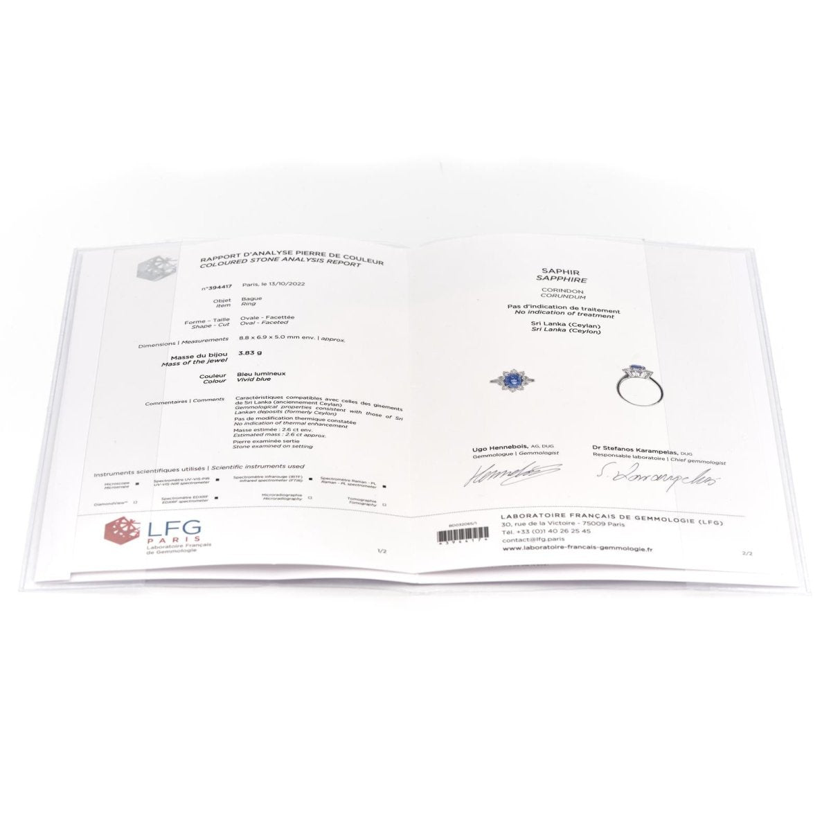 Bague Marguerite Or blanc Saphir - Castafiore