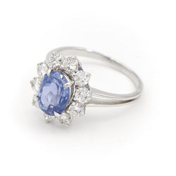 Bague Marguerite Or blanc Saphir - Castafiore
