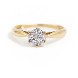 Bague Marguerite Or jaune Diamant - Castafiore