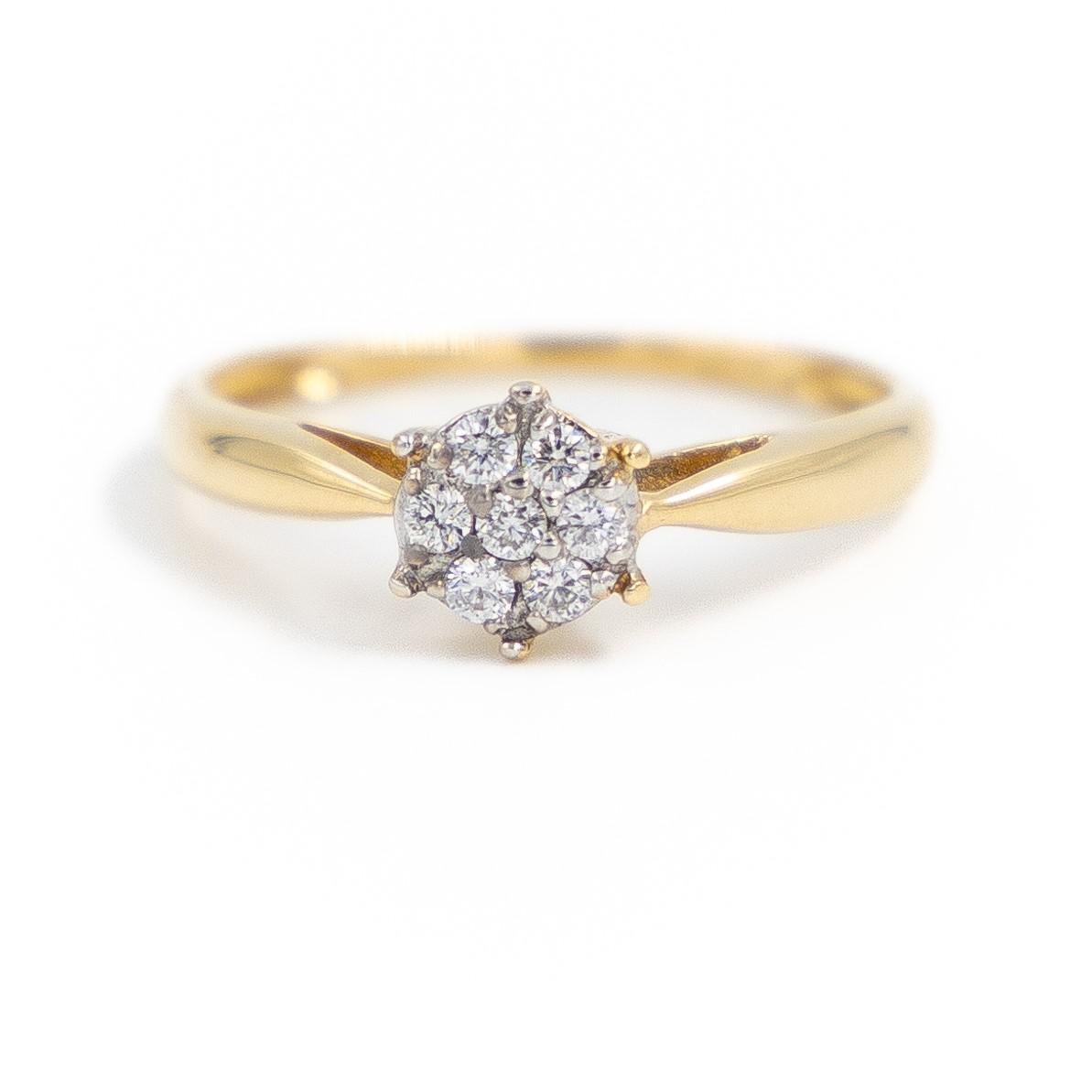 Bague Marguerite Or jaune Diamant - Castafiore