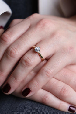Bague Marguerite Or jaune Diamant - Castafiore