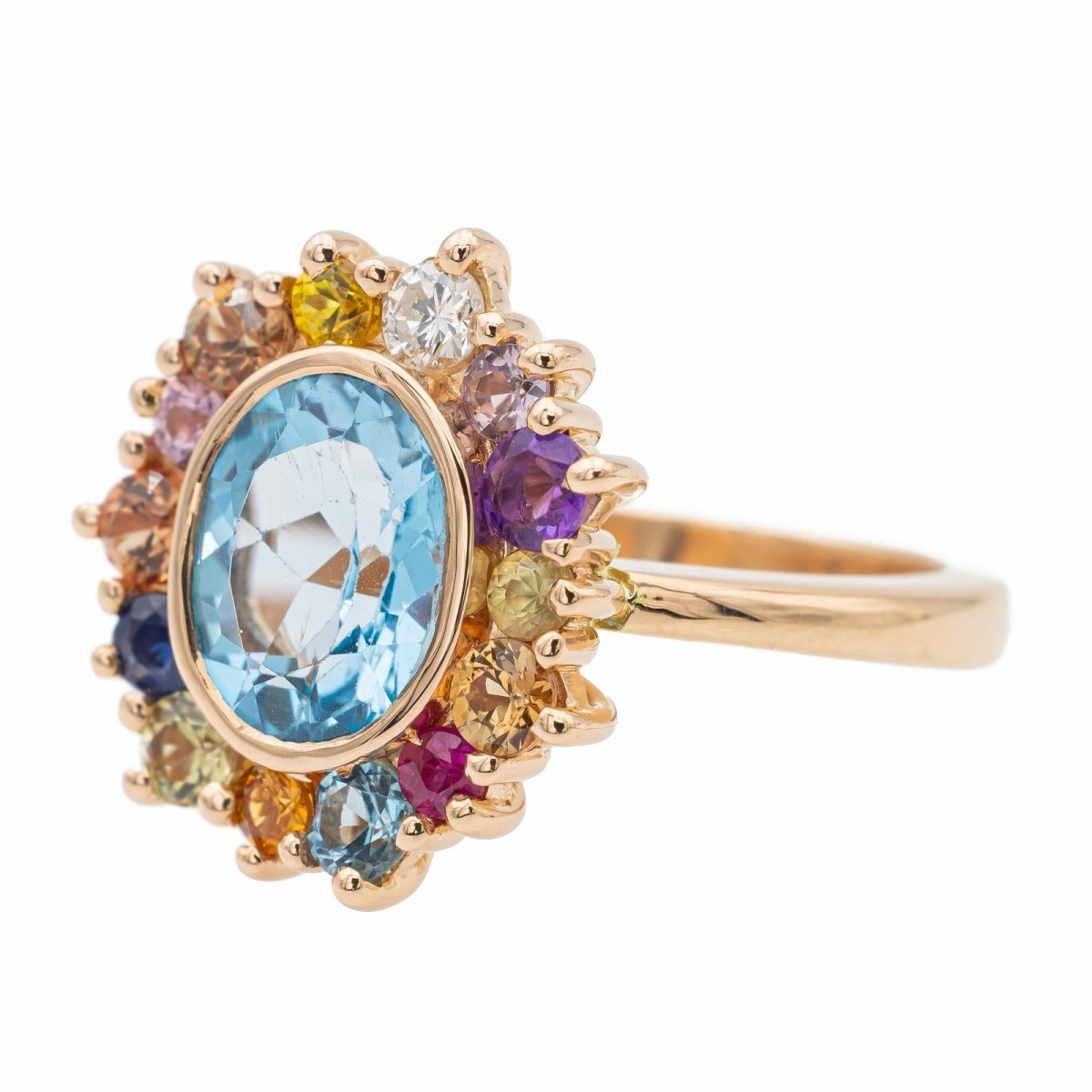 Bague Marguerite Or rose Topaze - Castafiore