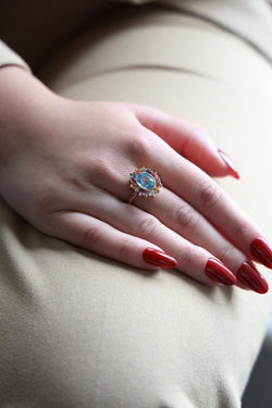 Bague Marguerite Or rose Topaze - Castafiore