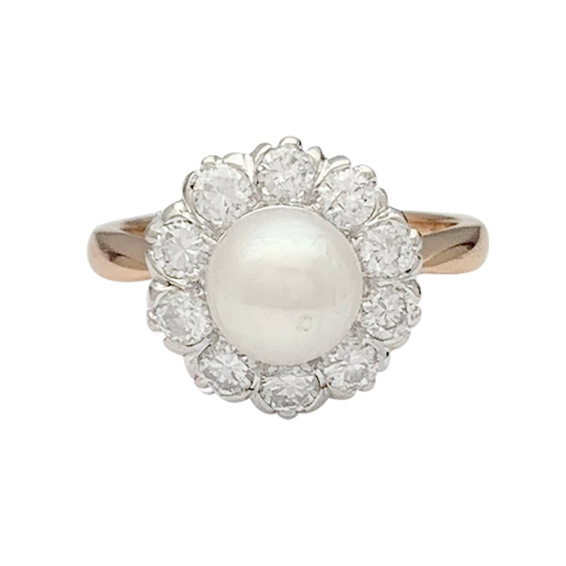 Bague marguerite perle et diamants - Castafiore