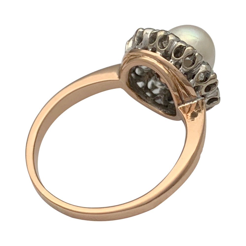 Bague marguerite perle et diamants - Castafiore