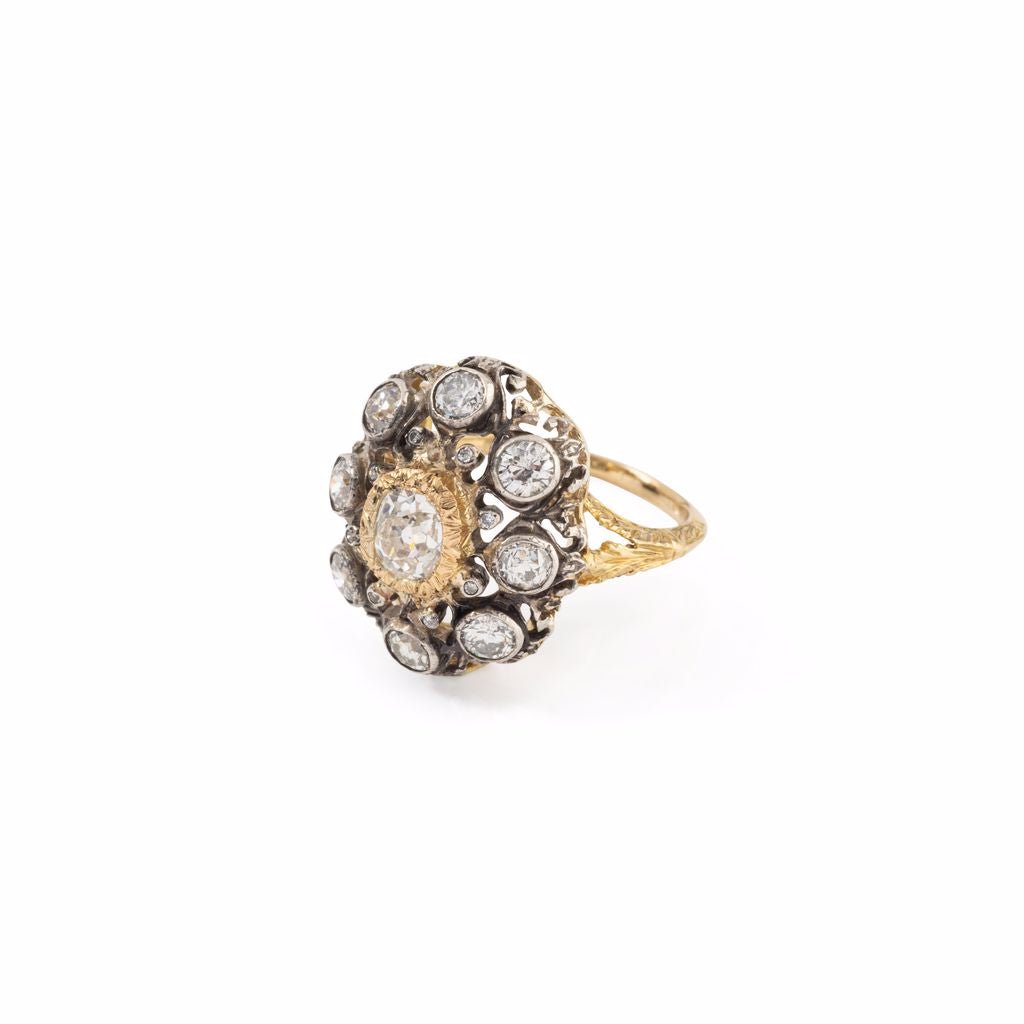 Bague Mario BUCCELLATI , vintage, en or jaune et argent - Castafiore