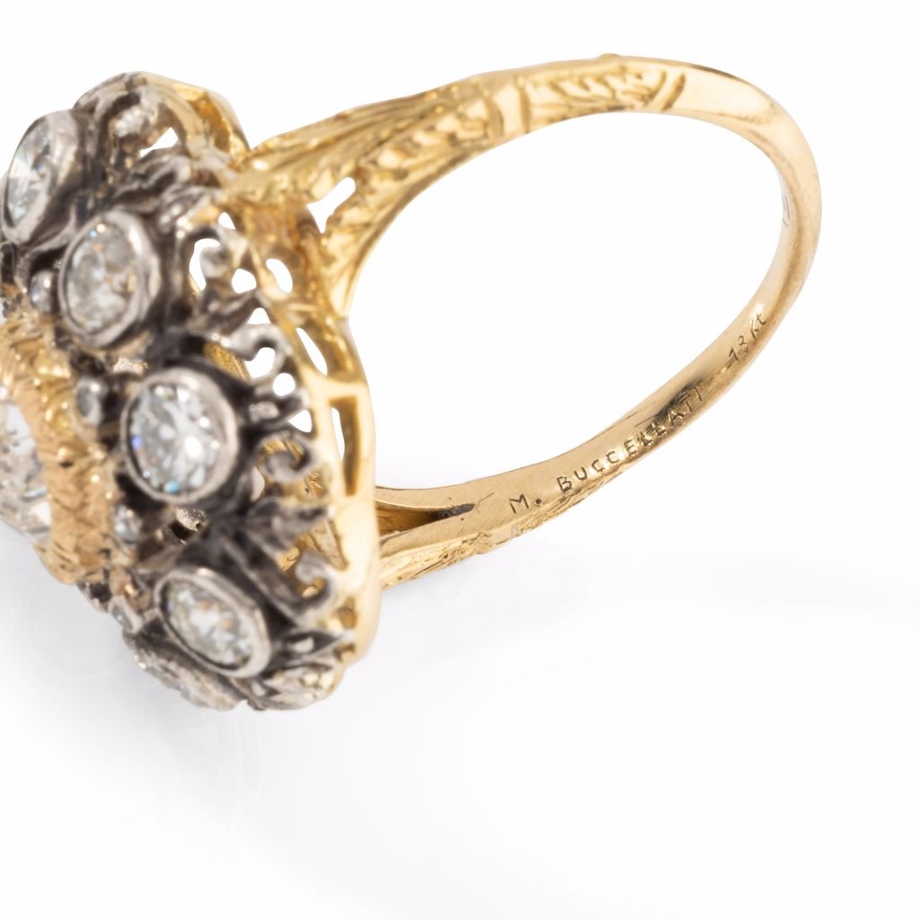 Bague Mario BUCCELLATI , vintage, en or jaune et argent - Castafiore