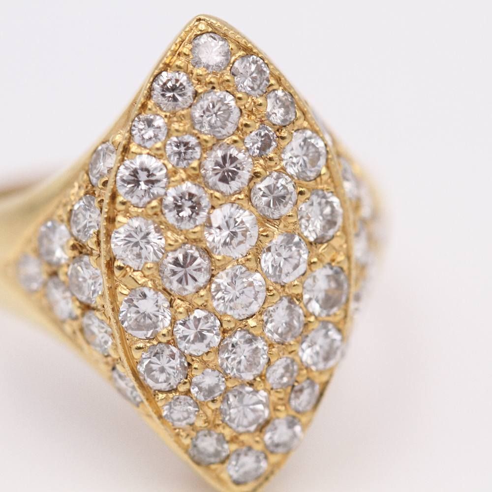 Bague marquise en or d'occasion avec diamants - Castafiore