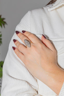 Bague Marquise Or blanc Diamant - Castafiore