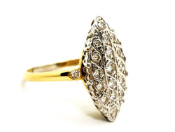 Bague Marquise Or blanc Diamant - Castafiore