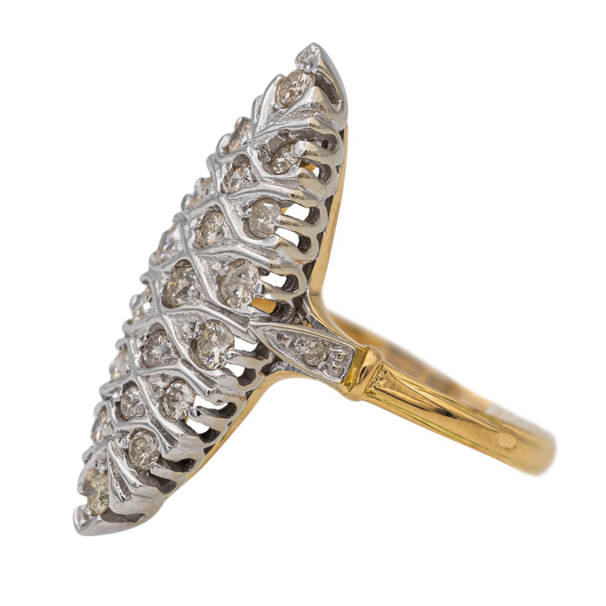 Bague Marquise Or blanc Diamant - Castafiore
